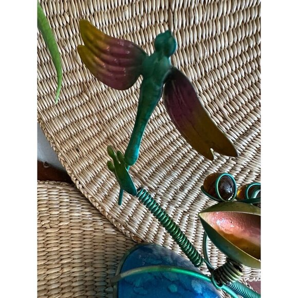 Colorful Metal Frog Figurine with Bell Feet - Picture 4 of 10